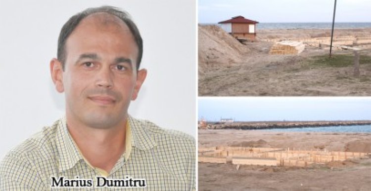 Pe plaja din 2 Mai, care cică nu e plajă, tatăl viceprimarului construieşte o crâşmă